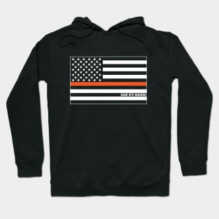 Thin Orange Line (single sided print) Hoodie